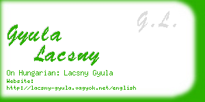 gyula lacsny business card